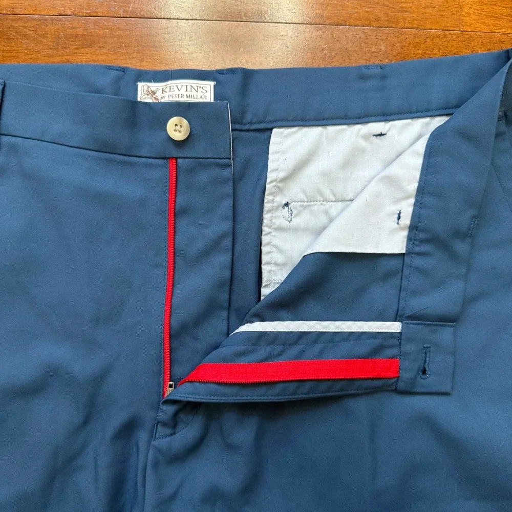 Kevin's by Peter‎ Millar Salem Performance Shorts Mens 40 Blue Golf Tech Flat
